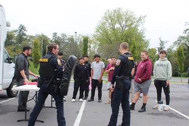 Defensive tactics demonstration at the Career Preview